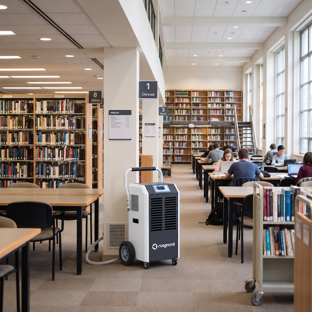 Deshumidificador Rosgrand en biblioteca